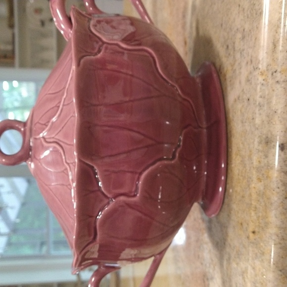 Metlox pottery eggplant purple cabbage lettuce ware vintage rare soup tureen - Picture 2 of 7